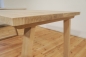 Mobile Preview: Solid Hardwood Oak rustic Kitchen Table 40mm unreated with trapece table legs